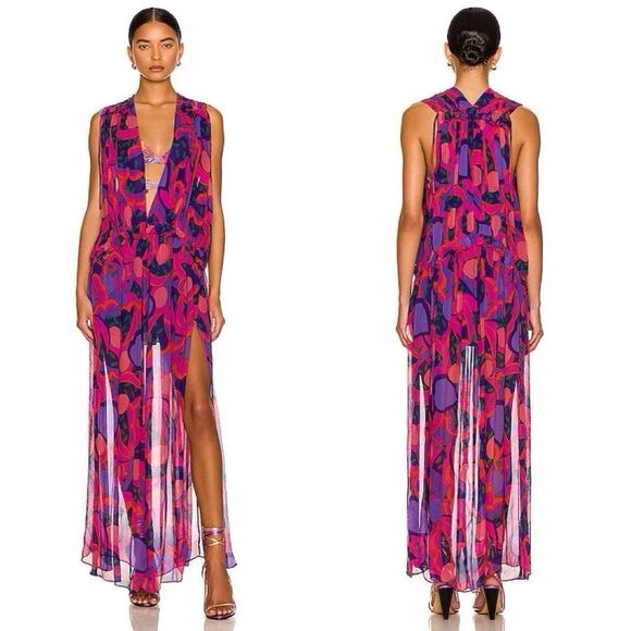 NEW NWT ISABEL MARANT Alsaw Printed Silk Maxi Dress 38 Us Size 6 Silk Floral - Picture 1 of 6